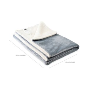 innovagoods heklet manta electrica 160w cable 235cm temperatura regulable temporizador apagado automatico calentamiento rapido 130x180cm color gris y blanco