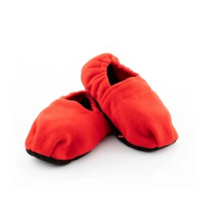 innovagoods zapatillas de casa calentables en microondas facil limpieza sacos con perlas de arcilla poliester unisex talla unica calor hasta 1h color rojo