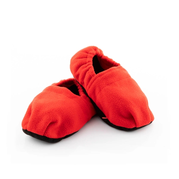 innovagoods zapatillas de casa calentables en microondas facil limpieza sacos con perlas de arcilla poliester unisex talla unica calor hasta 1h color rojo