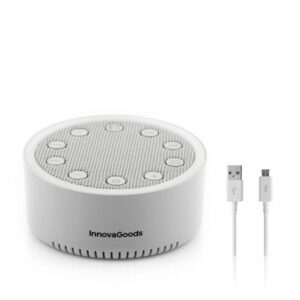innovagoods slewel maquina de ruido blanco autonomia 60min relajacion con luz y sonido bateria 400mah antideslizante apagado automatico 9x4.2cm color gris
