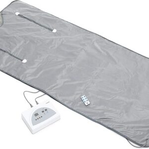 innovagoods bedna manta sauna de calor infrarrojo 650w 2 cables de 150cm pantalla led temperatura regulable plegable temporizador apagado automatico 179x79x2cm color gris