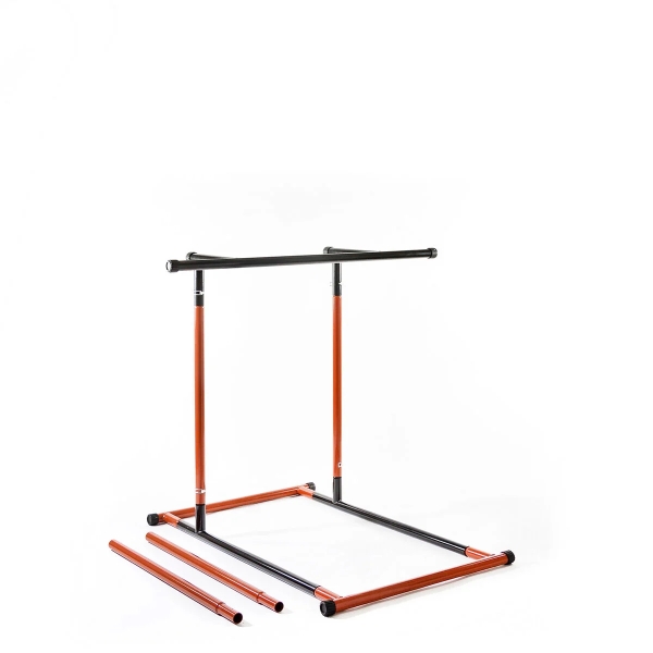 innovagoods estacion de dominadas y fitness soporta hasta 110kg altura ajustable guia de ejercicios incluida bolsa de transporte 114 191x120cm color negro y naranja