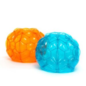 innovagoods bumpoy pack de 2 burbujas hinchables de 62cm para chocar resistente al agua incluye parche de reparacion pvc color azul y naranja
