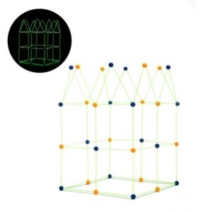 innovagoods archikitt juego de construccion de fuertes 85 piezas fluorescente tela de 120x150cm bolsa de transporte multicolor