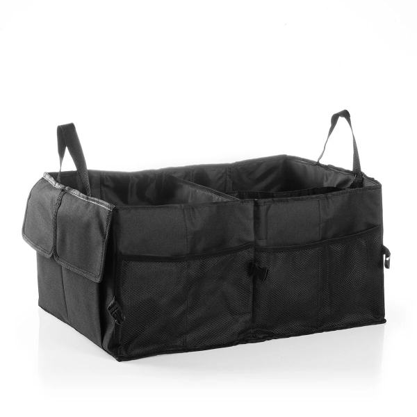 innovagoods carry organizador plegable para maletero capacidad 55l plegable multifuncion 2 niveles ajustables 2 asas de transporte base con velcro color negro