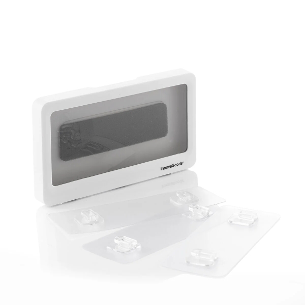 innovagoods cashower funda impermable de pared para movil dispositivos hasta 7" multifuncion tactil antivaho adhesivo 19x10x2.8cm color blanco