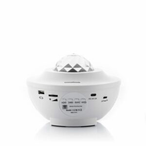 innovagoods sedlay proyector de estrellas con altavoz bluetooth cable 145cm luz led temporizador antideslizante apagado automatico 17x12.5cm color blanco