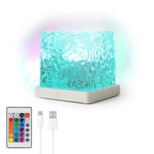 innovagoods boralamp proyector de auroras boreales autonomia 120min cable usb c bateria 1200mah luz led rgb recargable mando a distancia 11.3x11.3x11.3cm color gris
