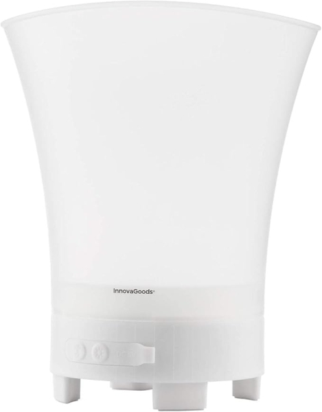 innovagoods sonice cubitera con altavoz 3 en 1 bluetooth autonomia 4h cable usb incluido bateria 1200mah ipx4 luz led rgb recargable multifuncion 24.5x29x23.5cm color blanco