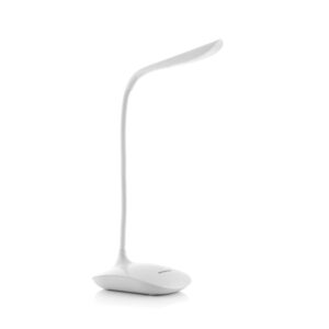 innovagoods lampara de mesa led 2w bateria 1200mah incluye cable usb intensidad regulable recargable multifuncion altura ajustable antideslizante 10x39.5x11.5cm color blanco
