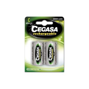 cegasa rechargeable pack de 2 pilas recargables hr14 c 3000mah