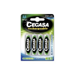cegasa rechargeable pack de 4 pilas recargables aa hr6 2100mah tecnologia rtu