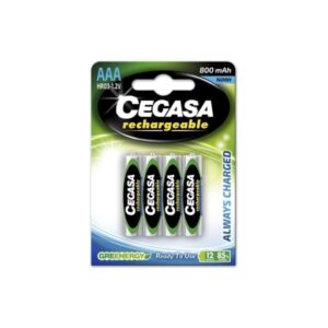 cegasa rechargeable pack de 4 pilas recargables aaa hr03 800mah tecnologia rtu