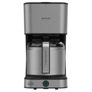 cecotec coffee 66 drop and thermo cafetera de goteo para 10 tazas 950w capacidad 1.2l termostato termo de acero inoxidable sistema antigoteo apagado automatico color negro y gris