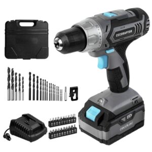 cecotec cecoraptor perfect drill 4020 advance taladro percutor inalambrico torque 46nm velocidad 1550rpm bateria 20v 4ah luz led incluye accesorios y maletin color negro y gris