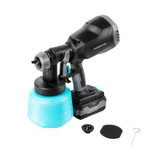 cecotec cecoraptor color 4020 ultra pistola para pintar inalambrica 65w 700ml/min bateria 4ah 20v deposito de 1l incluye accesorios mango antideslizante color negro y azul