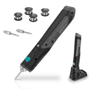 cecotec cecoraptor perfect solder 360 advance soldador inalambrico 8w autonomia 40min bateria 1.5ah 4v temperatura hasta 450ºc luz led soporte apagado automatico color negro y gris