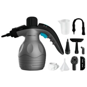 cecotec hydrosteam 1030 active limpiador a vapor 1000w 30g/min de vapor presion 3bar deposito de 350ml incluye accesorios radio hasta 4m color negro y gris
