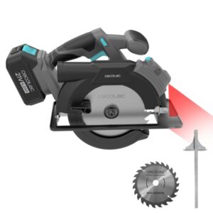 cecotec directprecission 8000 vision sierra circular inalambrico bateria 4ah 20v disco de 165mm corte hasta 57mm inclinacion hasta 45º guia laser integrada color negro y gris