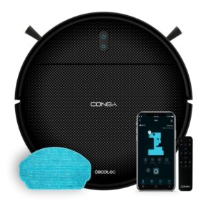 cecotec conga animal pro robot aspirador 5 en 1 navegacion giroscopica bluetooth autonomia 120min succion hasta 2kpa mando a distancia wifi control con app color negro
