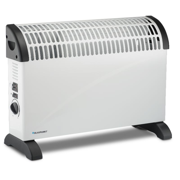 blaupunkt radiador convector potencia 2000w termostato regulable ventilador turbo independiente asas integradas 53.5x19.6x38.5cm color blanco y negro