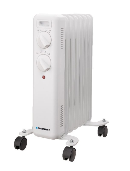 blaupunkt radiador de aceite potencia 1500w termostato regulable ruedas asa de transporte indicador luminoso color blanco