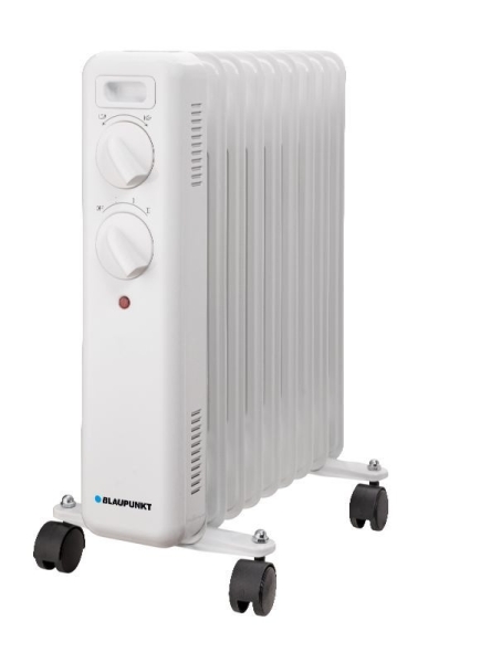blaupunkt radiador de aceite potencia 2000w termostato regulable ruedas asa de transporte indicador luminoso color blanco