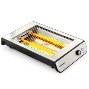blaupunkt tostador horizontal 600w acero inoxidable temporizador con 6 niveles apagado automatico bandeja recogemigas extraible aviso acustico color gris
