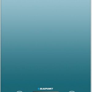 blaupunkt bascula de cocina digital 5kg con plataforma de cristal pantalla lcd funcion tara alta precision 1g autoapagado y indicadores de sobrecarga/bateria baja color azul