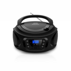 daewoo radio cd usb jack 3.5mm bluetooth sintonizacion automatica asa de transporte pantalla lcd color negro y azul