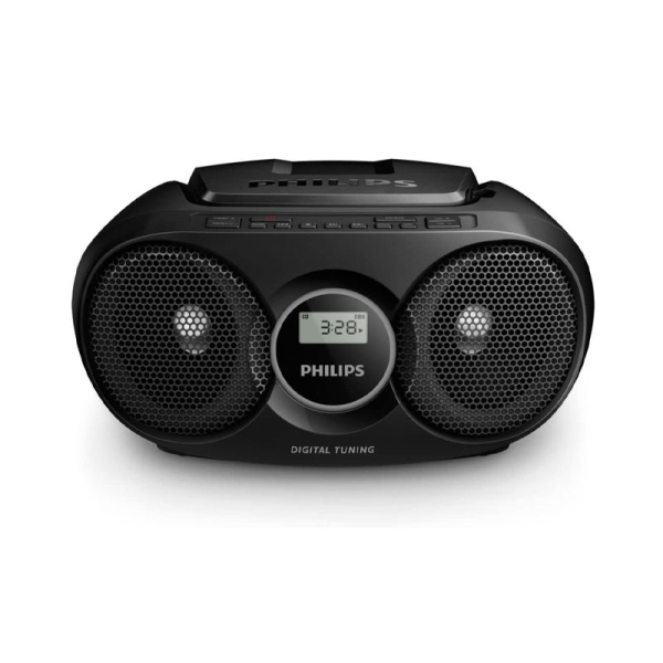 philips radio cd altavoces integrados refuerzo dinamico de graves sintonizacion automatica jack 3.5mm 252x232x124mm color negro