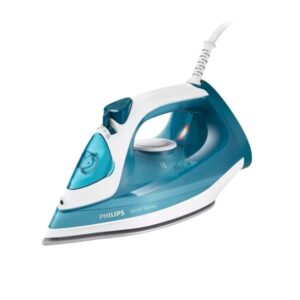 philips plancha de ropa potencia 2100w deposito de 300ml suela ceramica antiadherente cable 1.9m termostato regulable sistema antigoteo y antical punta de precision triple color azul