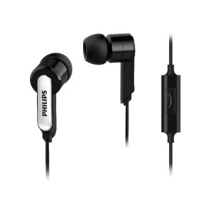 philips auriculares intraurales cable de 1.2m jack 3.5mm microfono integrado 3 pares de almohadillas de silicona aislamiento pasivo del ruido color negro