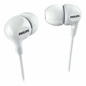 philips auriculares intraurales con cable jack 3.5mm microfono integrado aislamiento pasivo del ruido boton multifuncion color blanco