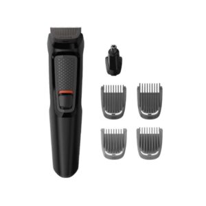 philips serie 3000 recortadora de barba inalambrica incluye accesorios recargable cuchillas autoafilables de acero incluye peines guia ergonomico color negro