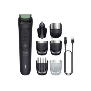 philips recortadora 7 en 1 inalambrica mantenimiento sin aceite cuchillas autoafilables incluye accesorios recargable acero inoxidable incluye peines guia color negro y verde