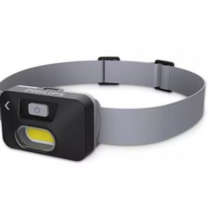philips linterna frontal led cinta para la cabeza 130 lumenes manos libres color negro y gris