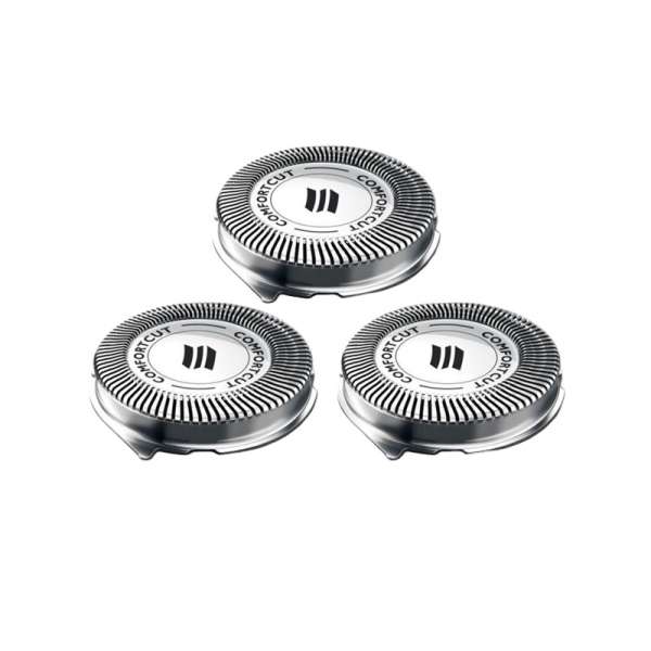 philips pack de 3 cabezales de recambio para afeitadoras series 1000 y 3000 cuchillas autoafilables seguimiento de contornos color acero