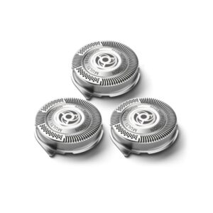 philips pack de 3 cabezales de recambio para afeitadoras serie 5000 cuchillas autoafilables seguimiento de contornos color acero