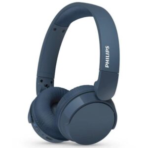 philips auriculares supraaurales inalambricos bluetooth 5.3 autonomia hasta 55h microfono integrado bateria 600mah conector usb c plegable alcance 10m altavoz de 32mm color azul