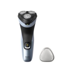 philips serie 3000x afeitadora inalambrica autonomia hasta 45min cuchillas autoafilables ipx7 tapa protectora recargable indicador de bateria antideslizante color negro y azul