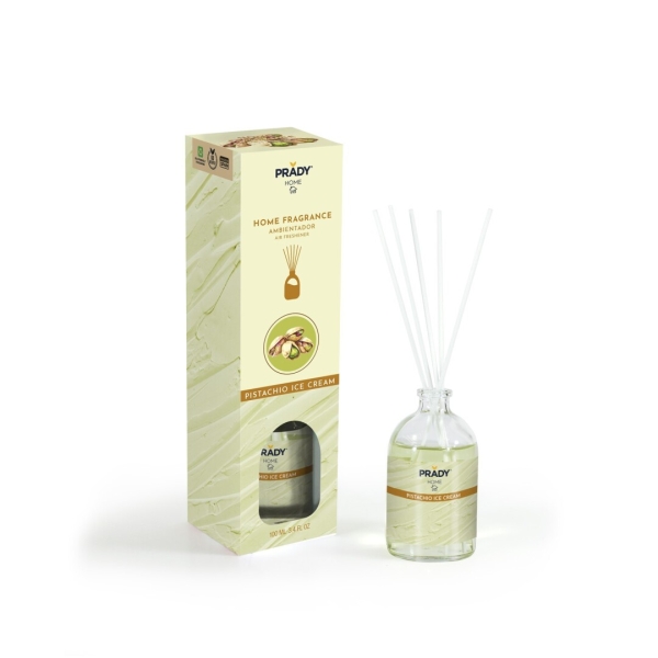 prady ambientador mikado pistacho ice cream frasco de cristal 100 ml y varitas difusoras