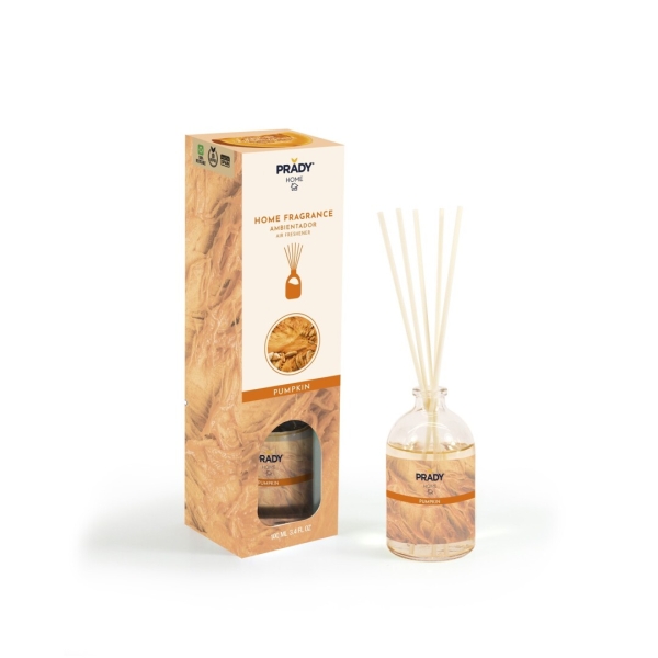prady ambientador mikado pumpkin frasco de cristal 100 ml y varitas difusoras
