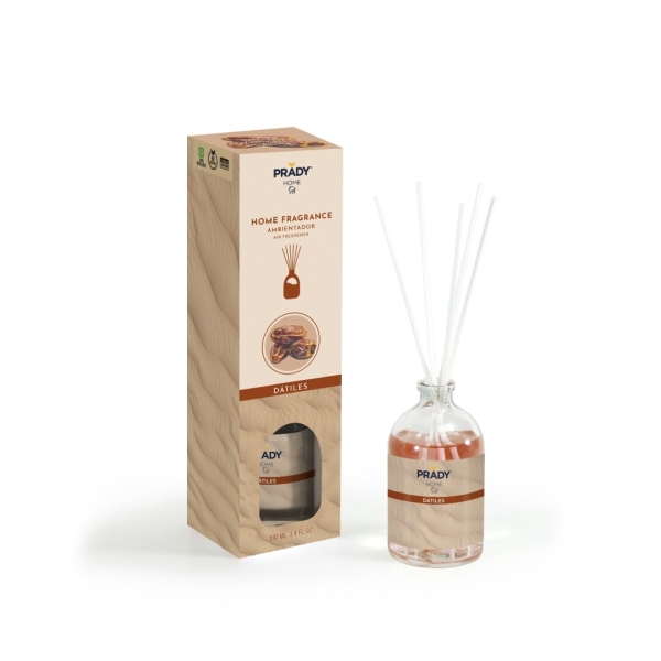 prady ambientador mikado datiles frasco de cristal 100 ml y varitas difusoras
