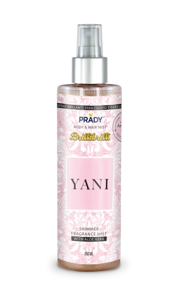 prady brilli brilli body & hair mist yani frasco de 250 ml spray pulverizador