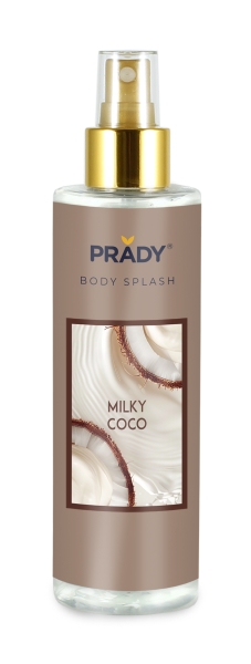 prady body splash milky coco frasco de 250 ml spray pulverizador