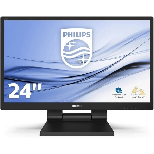 philips 242b9t/00 monitor 23.8" led ips fullhd 75hz tactil respuesta 5ms altavoces 4w hdmi, dvi, vga, displayport, usb vesa 100x100mm color negro