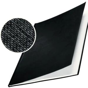leitz pack de 10 tapas rigidas impressbind 14mm capacidad de 106 140 hojas a4 encuadernacion de alta calidad exterior superficie de lino lacada papel blanco sin acido color negro