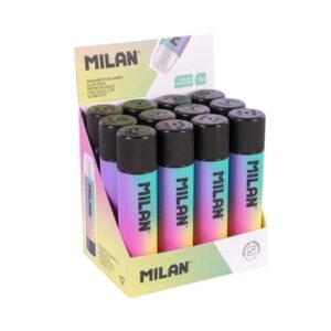 milan sunset expositor con 12 barras de pegamento 21g multiusos multisuperficies sin disolventes uso escolar color blanco