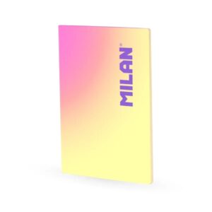 milan sunset libreta encolada formato a4 pautado 7mm 48 hojas de 95 gr/m2 microperforadas color amarillo/rosa